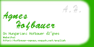 agnes hofbauer business card